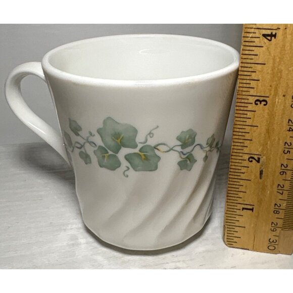Corning USA White Swirl Callaway Ivy Pattern Coffee Mug 10 Oz - Picture 6 of 7